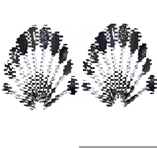 Anygleam Kitchen Utensils Non-stick Black/ Silver 10 Set Cooking Tool Accessories Heat Resistant Kitchenware