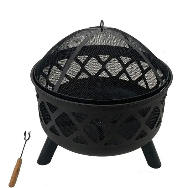Neo Black Outdoor Heater Fire Pit Bowl