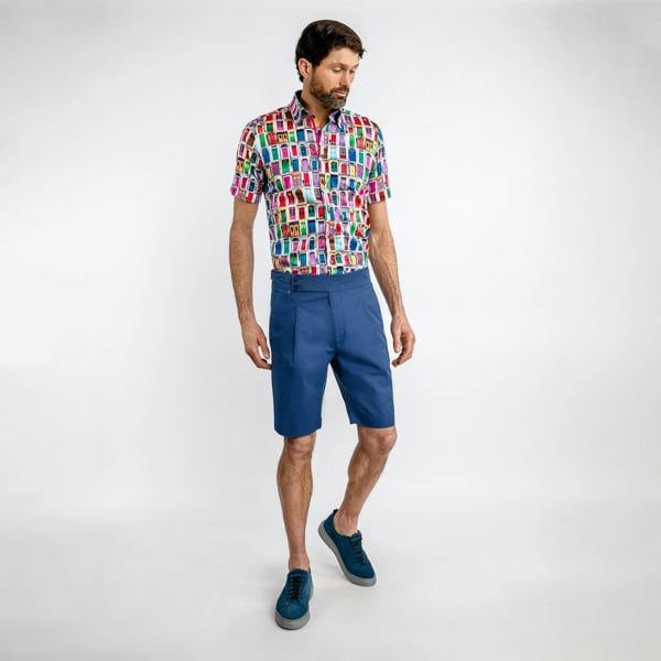 CLAUDIO LUGLI FITTED CHINO SHORTS – Premium Men's Patterned Shirt by Claudio Lugli | Bold Design, Tailored Fit, Best Printed Shirts