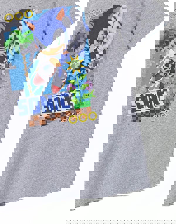 Sonic the Hedgehog Unisex Kids Grey Sonic Short Sleeved T-Shirt