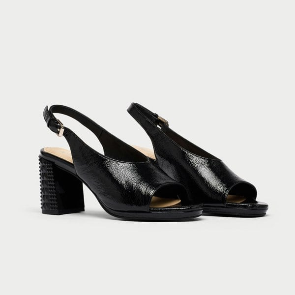 Calla Fern Shoes - Black Shine Leather