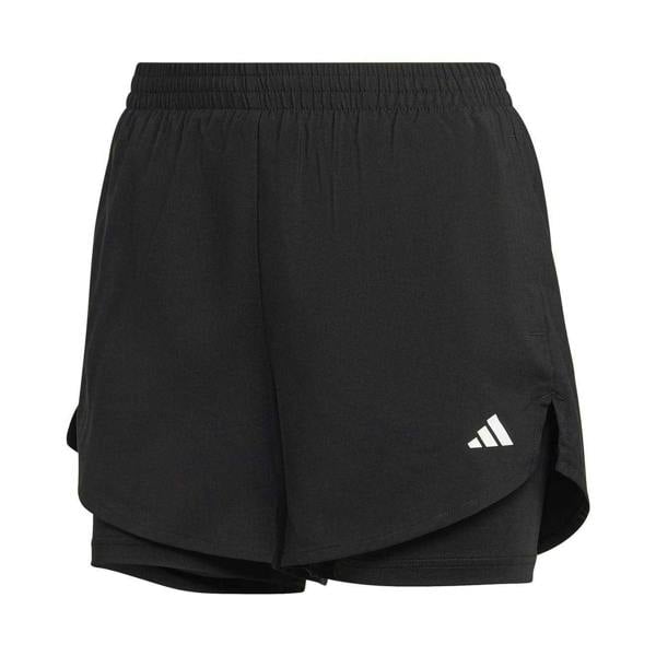 Adidas Womens/Ladies 2 in 1 Running Shorts - Black/White - 