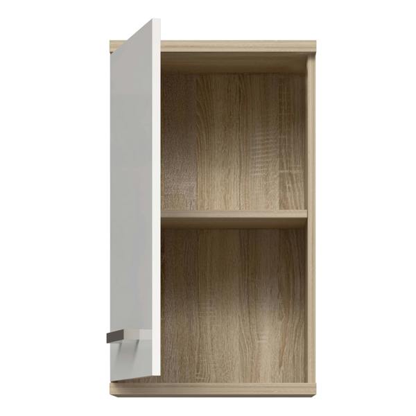 Furniture To Go Veris Small Hanging Cupboard with 1 Door in Sonoma Oak and White High Gloss