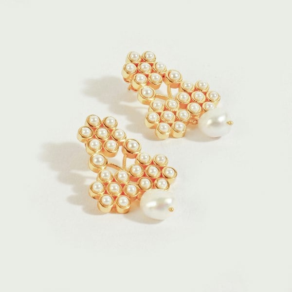 Lila Rasa Florance Pearl Statement Earring With Baroque