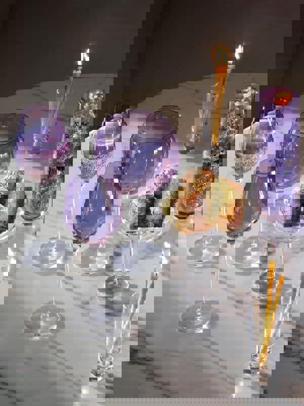 LSA International Aurora 285ml Champagne Tulip Glass Set of 4 Violet