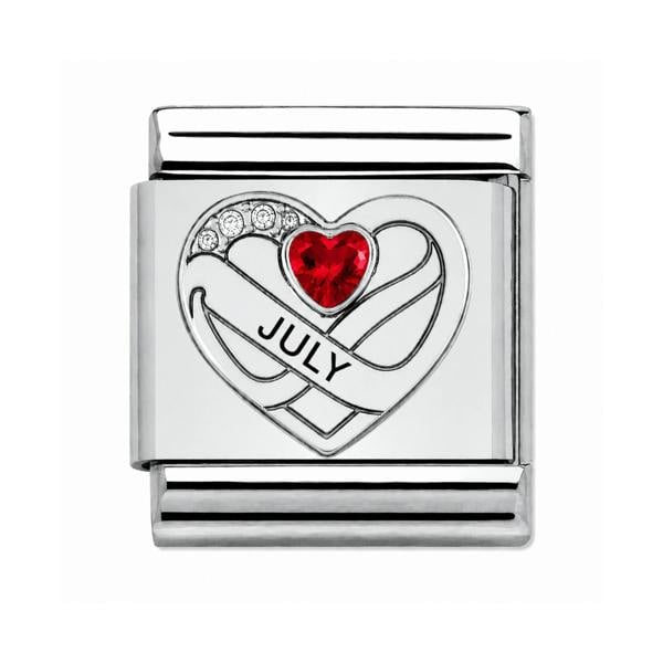 Serafina Birthstone Heart Charm | Italian Style Bracelet Charm