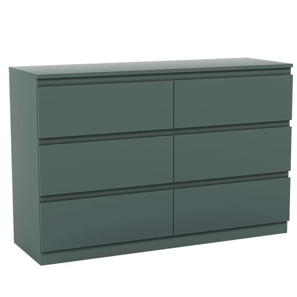 Vida Designs Denver 6 Drawer Chest, Black