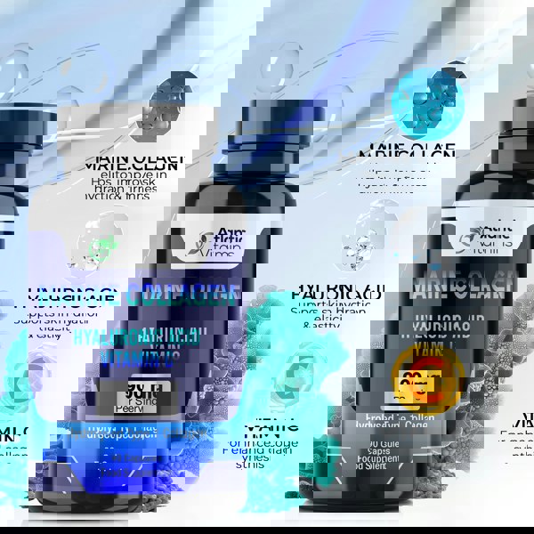 Atlantic Vitamins Marine Collagen 900 mg - High Strength 90 Collagen Caps with Hyaluronic Acid, Vitamin C - Type 1 Hydrolysed Collagen for Women & Men