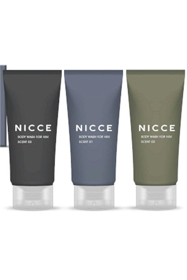 Nicce for Men Body Wash for Him Set 3 x 150ml Original#01, Fresh#02, Intense #03 Nicce