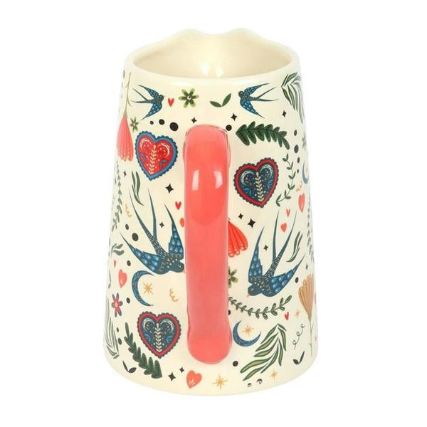 Kingsbury Gifts Folk Art Ceramic Jug Flower Vase