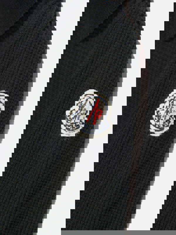 Moncler Enfant Girls Half Zip Pleated Dress in Black