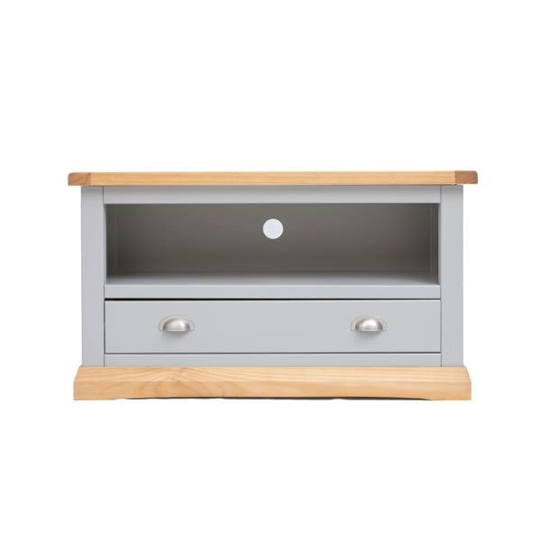 Bomporto Light Grey 1 Drawer TV Cabinet Chrome Cup Handle