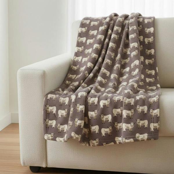 Highland Cow Mocha Throw 120x150cm