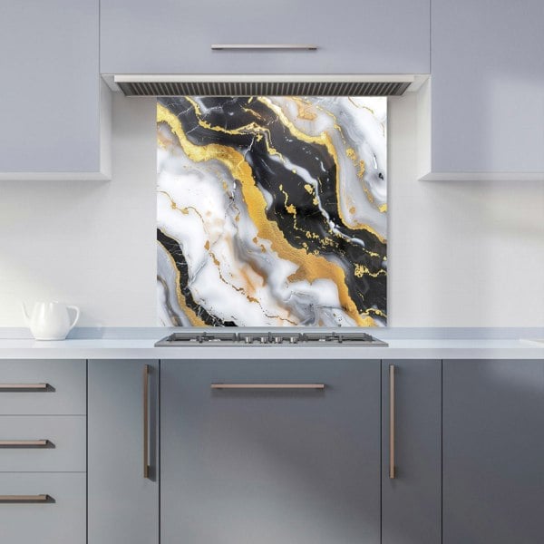 Warren Reed - Designer White Backed With Gold Marble Effect Kitchen Splashback