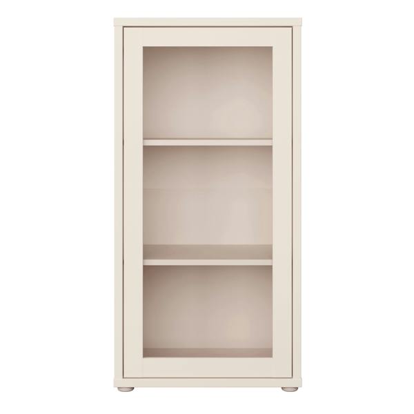 Furniture To Go Alice Springs Low Glass Fronted Cabinet with Push-to-Open Door in Sand