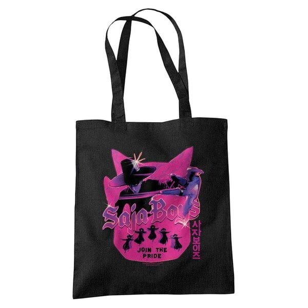 K-Pop Demon Hunters Saja Boys Silhouette Jinu Reusable Tote Bag - Black