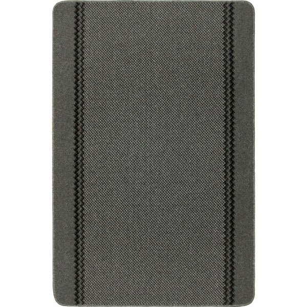 Machine Washable Dark Grey Design Mats | Bordered Line