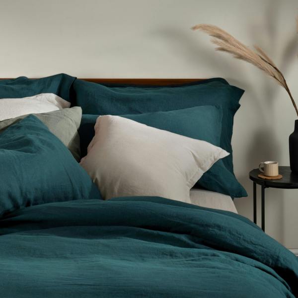 Soak&Sleep Atlantic Blue French Linen Duvet Cover