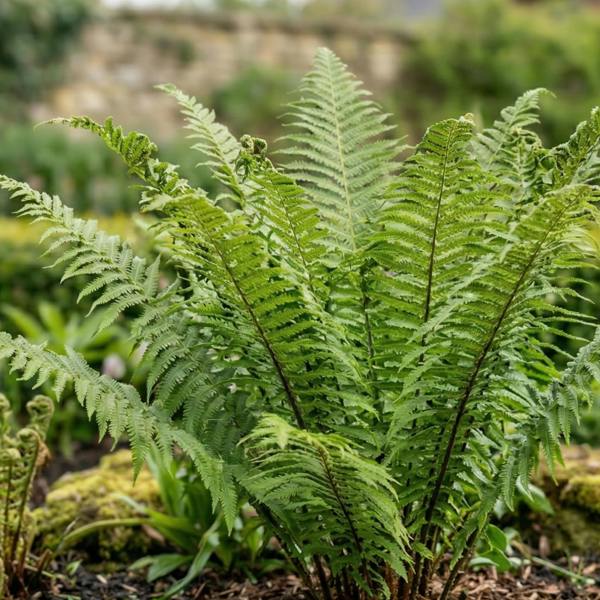 Korean Rock Fern (Polystichum tsus-simense) Compact Evergreen Shade Perennial 2L Pot The Rose Press Garden