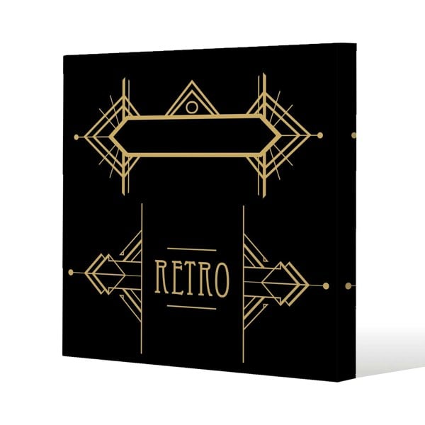 Benjamin Tate Design Art Deco Retro Slim Style Canvas Print  30x30cm , 15mm Slim Real wood.