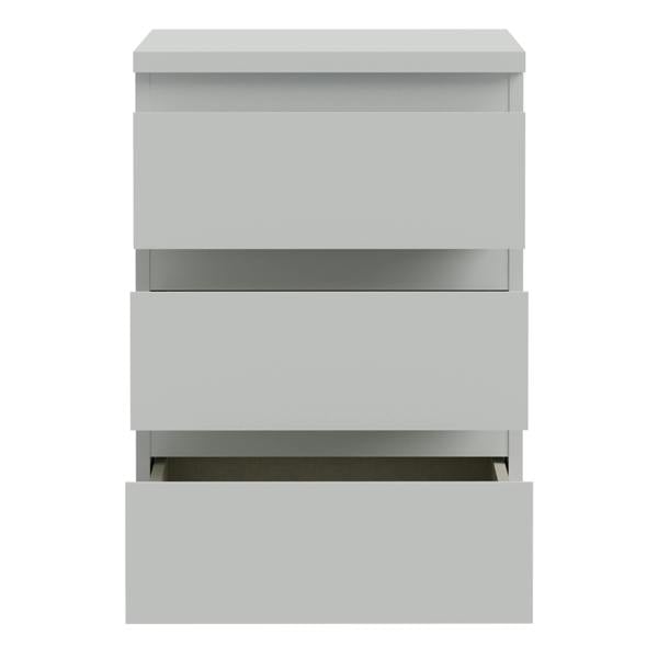 Furniture To Go Edmore 3 Drawer Bedside Chest in Light Grey