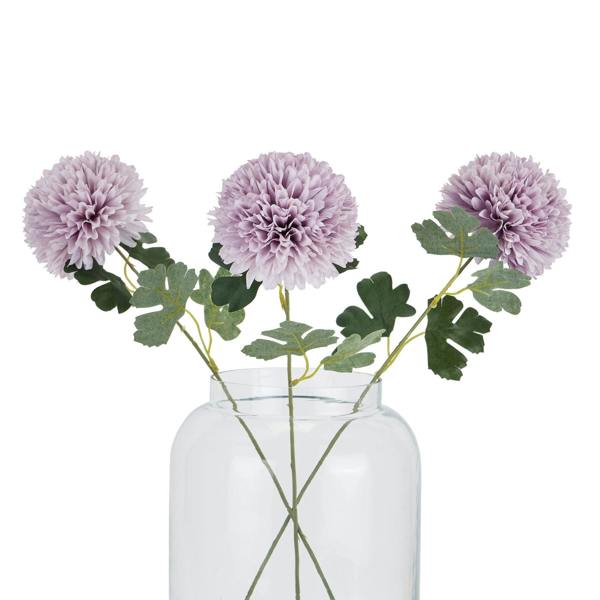 Wyld Haus Set of 3 Artificial Flowers Light Purple Chrysanthemum Stemps