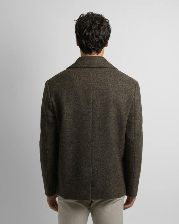 Steel & Jelly Albany - Brown Wool Mix Double-Breasted Peacoat