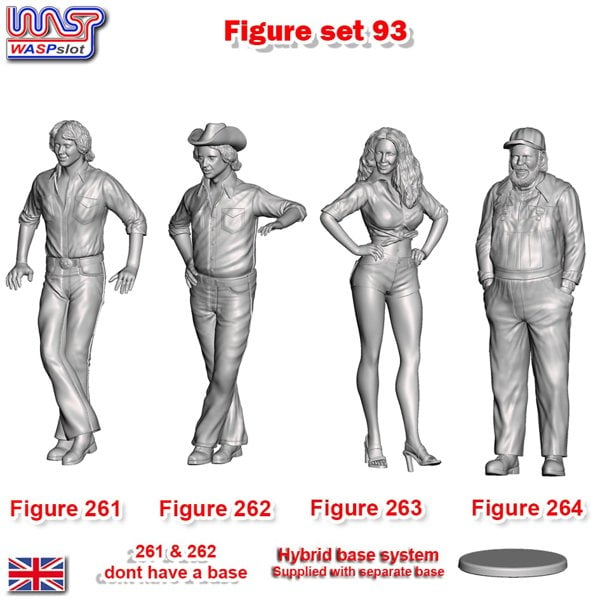 MCSlots Dukes of Hazzard x 4 Unpainted Figures Scenery Display Set 93 New 1:32 WASP