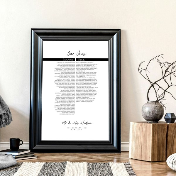 Love prints as a wedding anniversary gift wall art print