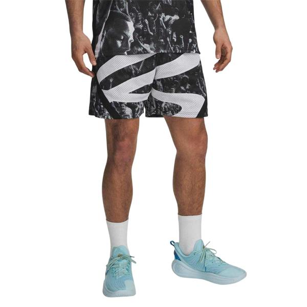 Under Armour Mens Basketball Shorts - Black/White - 
