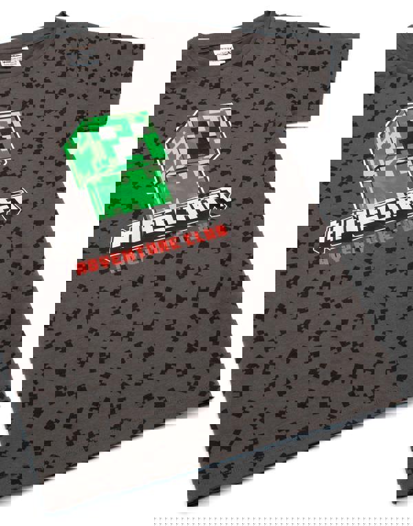 Minecraft Boys Grey Creeper Short Sleeved T-Shirt