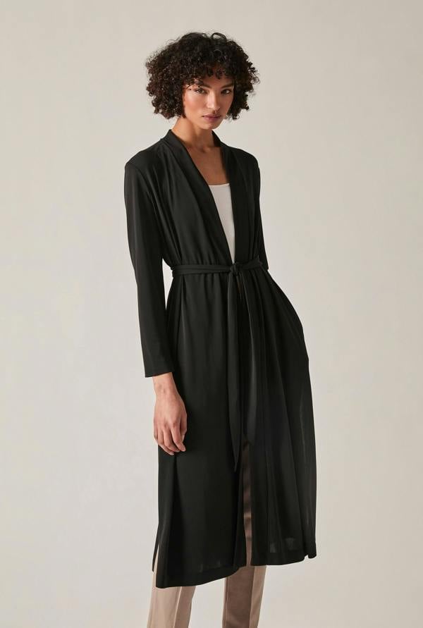 James Lakeland Black Jersey Longline Cardigan