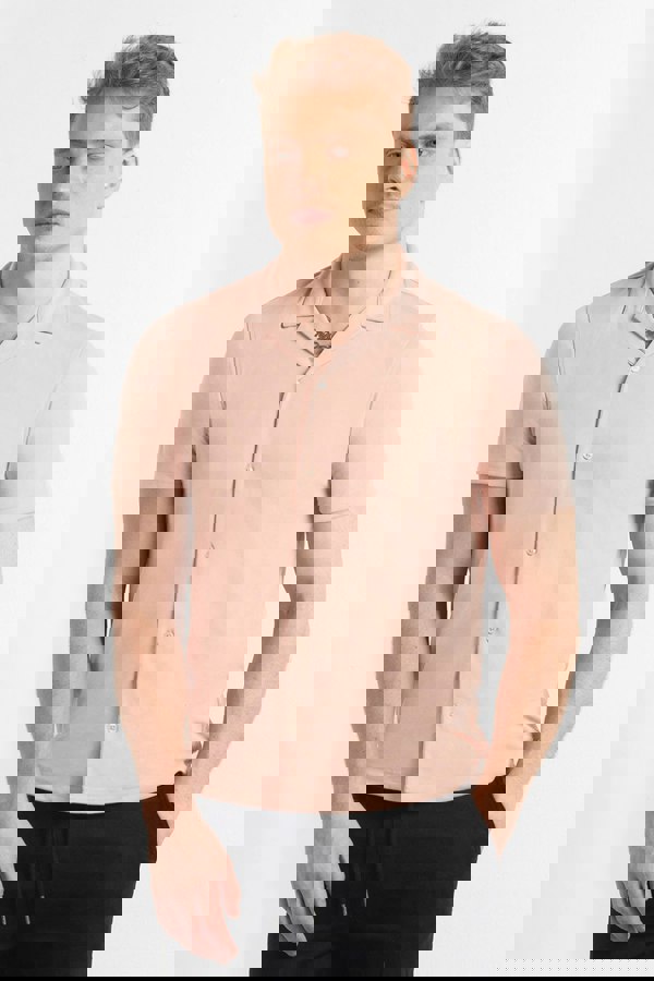 ENORSIA Mens Revere Collar Short Sleeve Jersey Shirt