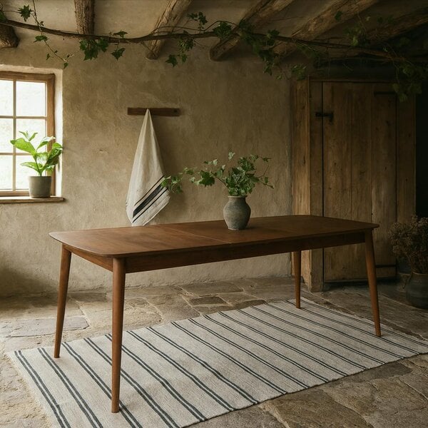 Wyld Haus Novi Sad Walnut Wood Effect Rectangular Extending Dining Table