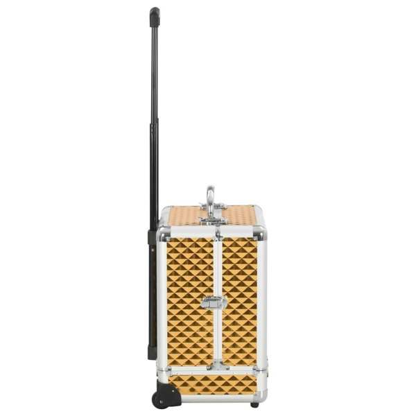 Berkfield Make-up Trolley 35x29x45 cm Gold Aluminium