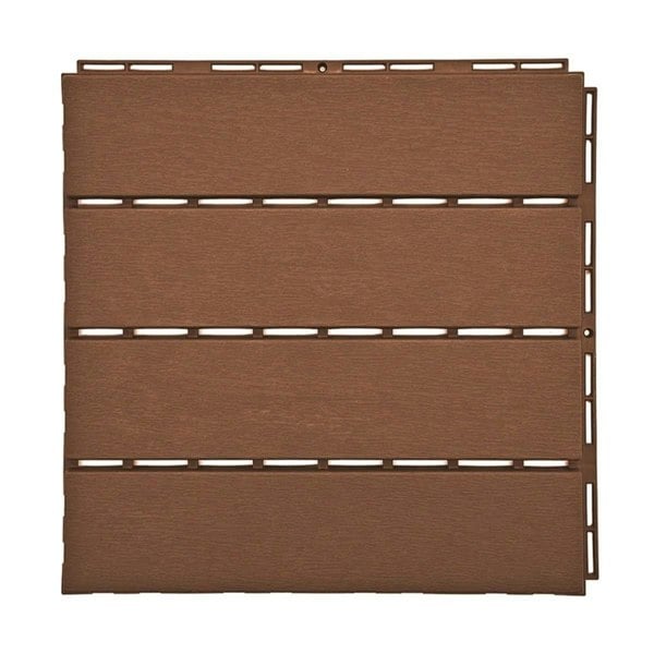 Oseasons Polydeck (Pack of 12) Woodgrain-Effect 30x30cm Decking Tiles in Brown
