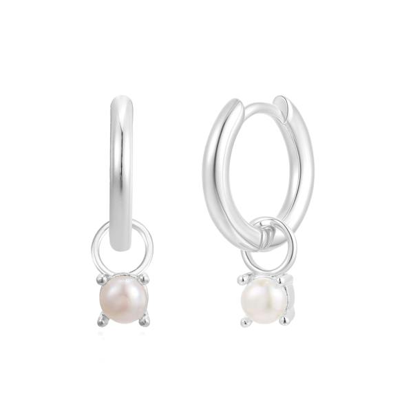 Gold Trip June Huggie Hoop Birthstone Charm Earrings