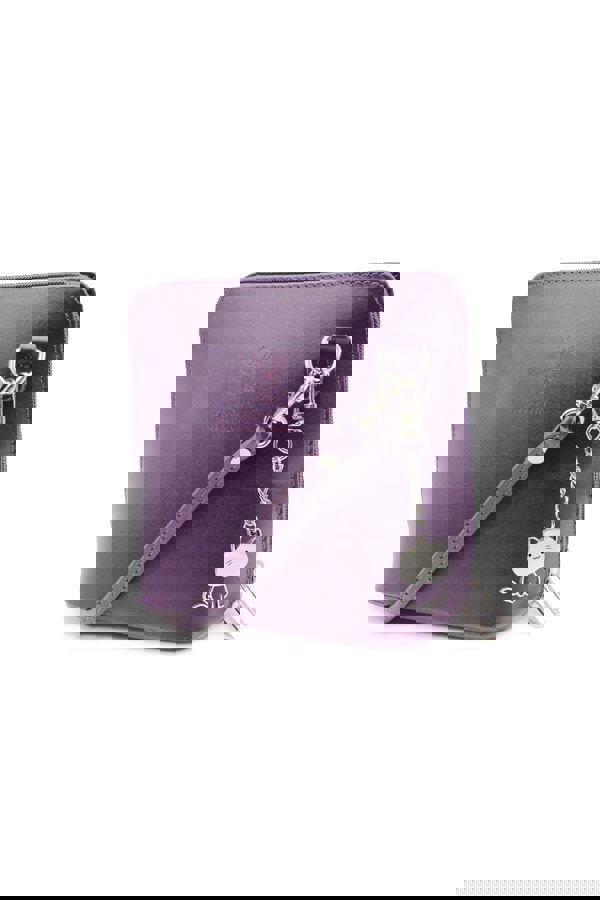 Kitise Small Italian Leather Handbag Crossbody Bag With Kitise Kitty Charm