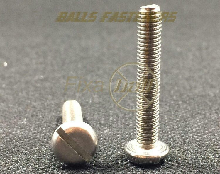 Fixaball M6 Machine Screws Slotted Pan A2 304 Stainless Steel