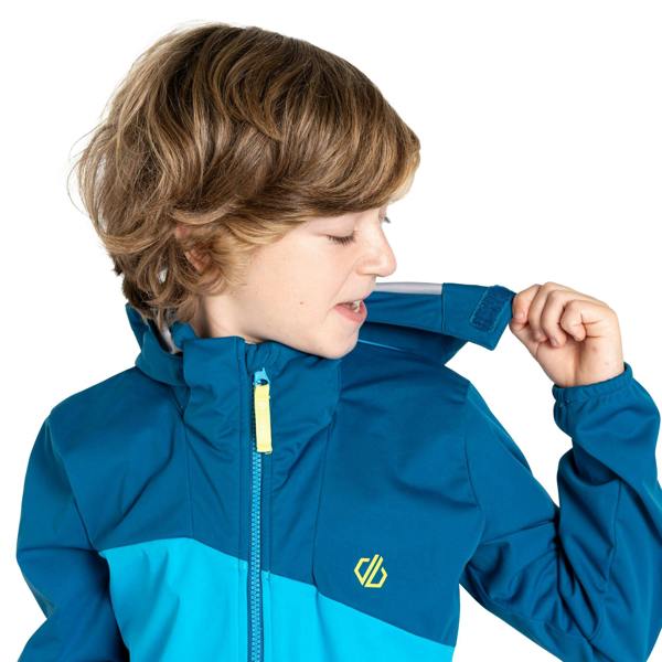Dare 2B Childrens/Kids Explore Soft Shell Jacket - Blue Sapphire/Spring Break - 