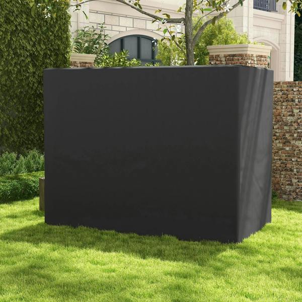 Dark grey 3-seat outdoor swing chair protective cover with smooth front panel