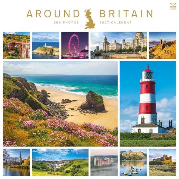 Around Britain 365 Photos Calendar 2027, Wall Calendars, Month To View, Travel, Gift