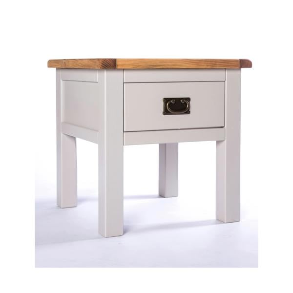 Cabinet Bits Argenta Light Grey 1 Drawer Side Table Brass Drop Handle