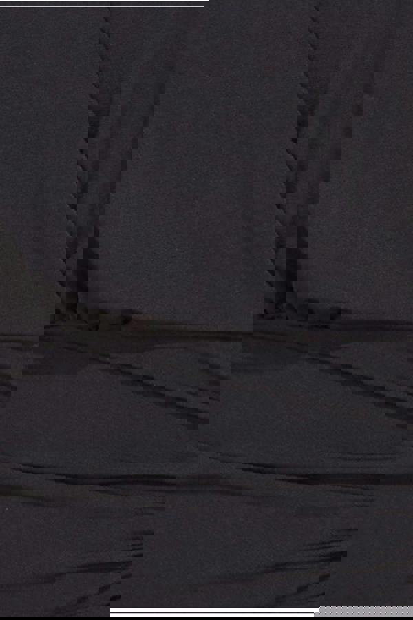 Front Wrap Gathered Maxi Dress - Black DR3519