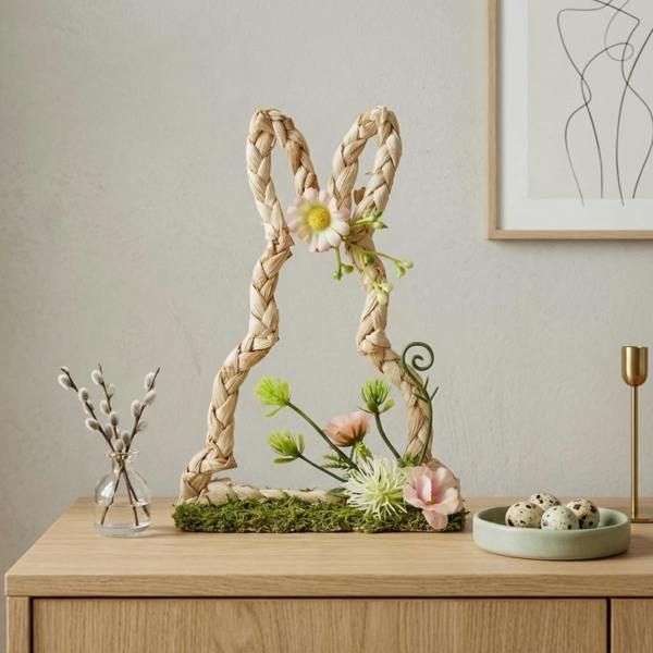 Garden Greatness Faux Flower Easter Bunny Decoration