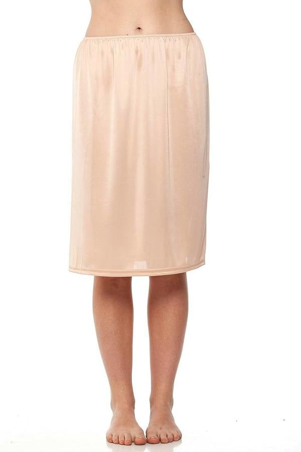 Women's 24'' Half Length Cling Resistant Under Skirt Slip Beige