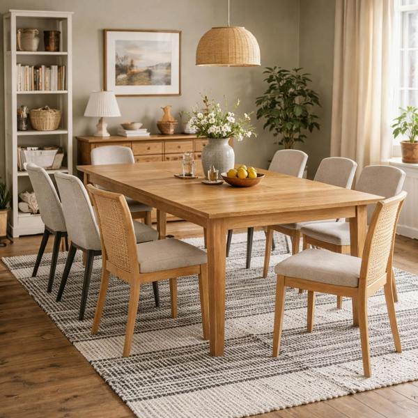 Wyld Haus Oxford 8 Seater Natural Oak Wood Dining Table