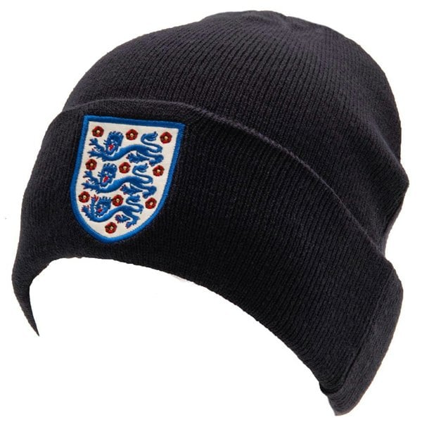 England FA Crest Turn Up Beanie - Navy Blue