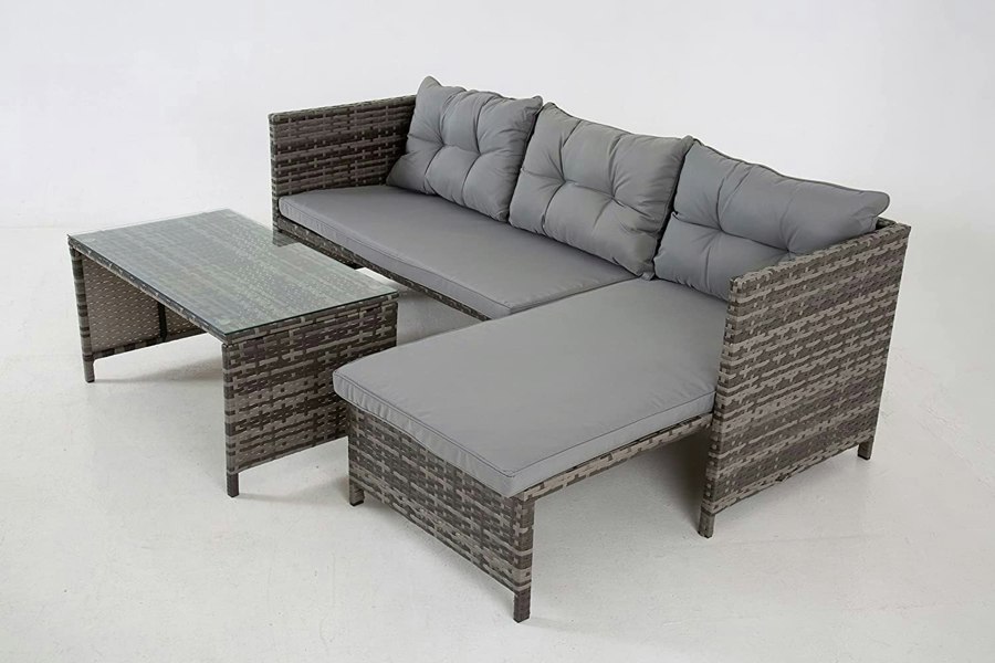 Outdoor Living The Riverside Grey Corner Rattan Set