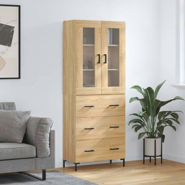 Berkfield Highboard Sonoma Oak 69.5x34x180 cm Engineered Wood